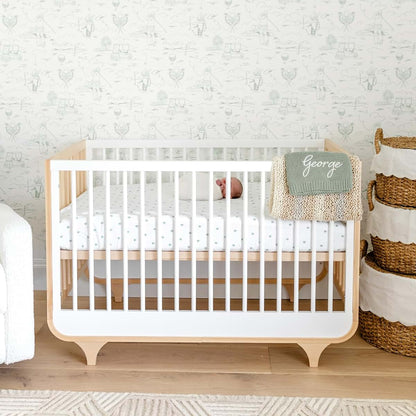 dadada Jolly Solid Wood 3-in-1 Convertible Baby Crib, White/Natural (photo 2)