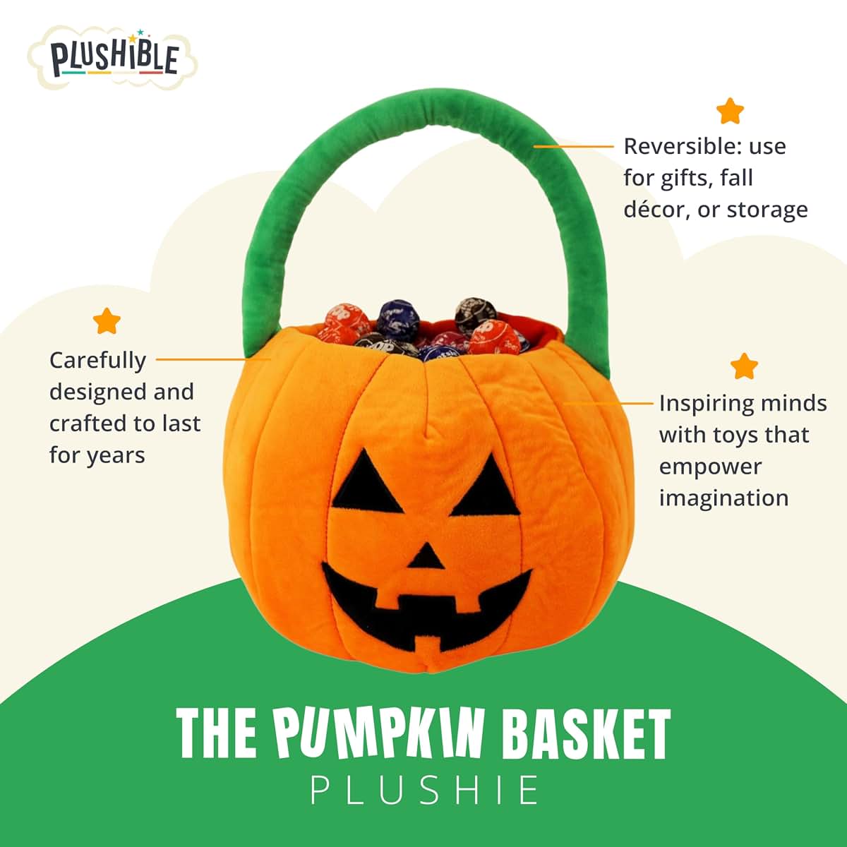 Plushible Bridging Miles With Smiles Halloween Candy Bags Pumpkin Tote