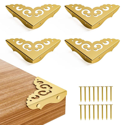 Corner Protectors for Furniture: Decorative Brass Guard Bumpers for Cabinets and Desks