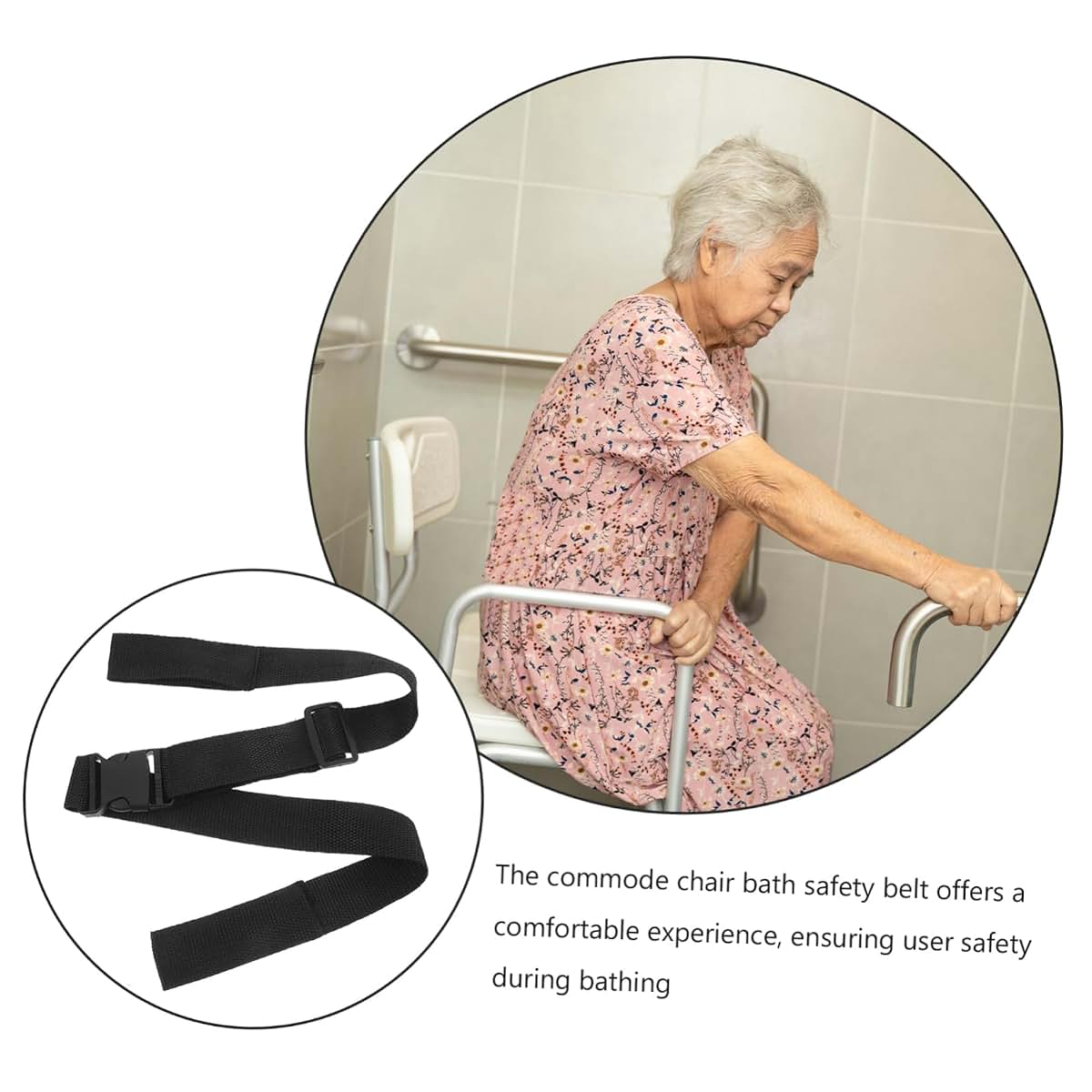 Adjustable Shower Strap For Commode Chair And Highchair
