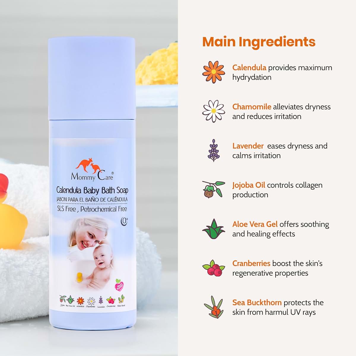 Mommy Care Calendula Baby Bath Soap With Lavender Scent