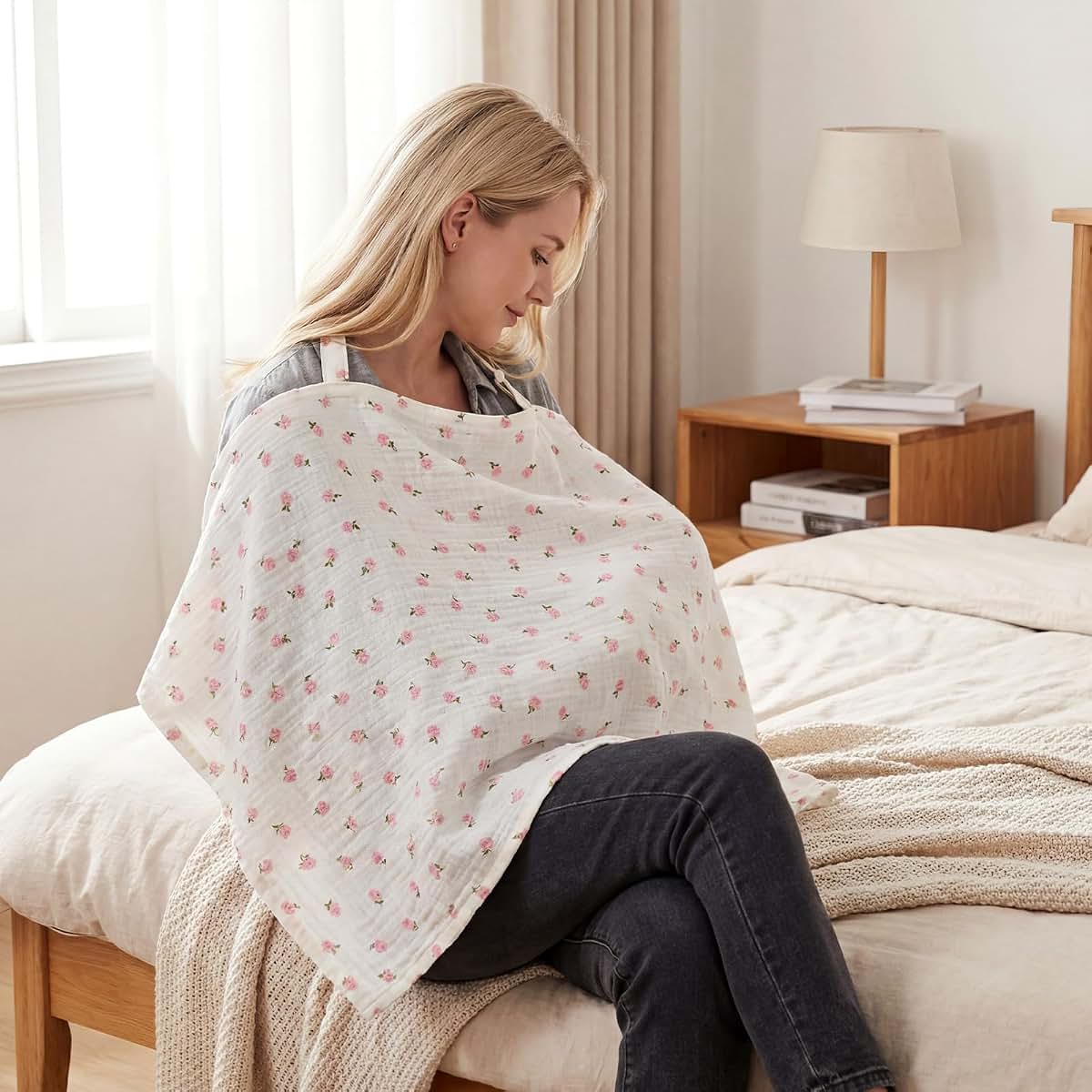 Susade Muslin Nursing Cover Pale Yellow Breathable Scarf (photo 2)