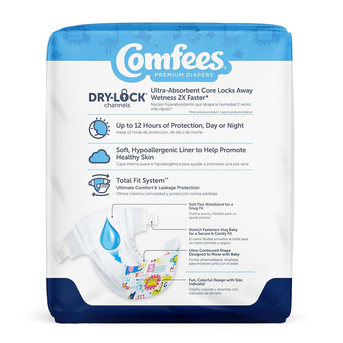 108PK Comfees Baby Baby Diaper Size 5, Over 27 lbs. CMF-5, 108 Ct (photo 3)