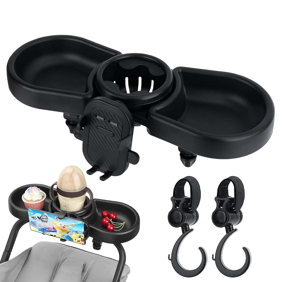 ShioShin Universal Stroller Snack Tray With Cup Holder