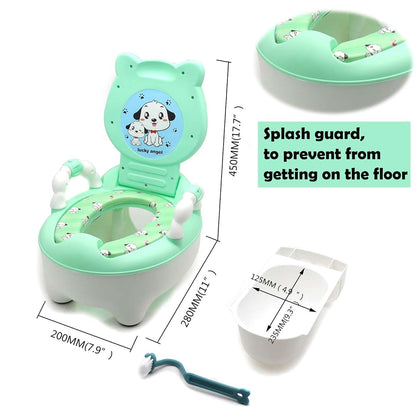 XKMT- Baby Kids Portable Green Bear Portable Potty Training Toilet Seat With Pad Toddler Lovely Toilet Comfortable Soft (photo 3)
