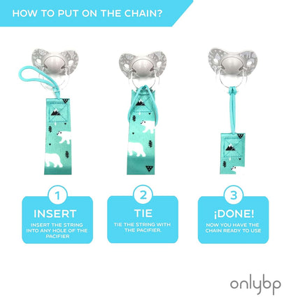 OnlyBP Set Of 6 Baby Pacifier Holder Clips With Modern Unisex Prints (photo 3)