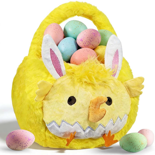 ZRPSIZP Yellow Plush Easter Basket