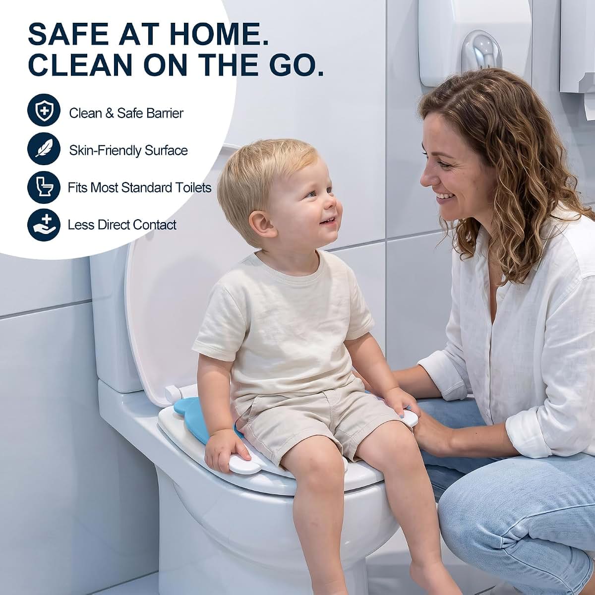 sarilyndelle Toddlers Portable Potty Training Seat, Travel Folding Potty Seat for Toddlers Boys & Girls, Non-Slip-Blue (photo 3)