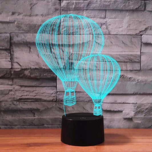 Jinnwell 3D Hot air Balloon Night Light Lamp Illusion 7 Color Changing Touch Switch Table Desk Decoration Lamps Acrylic
