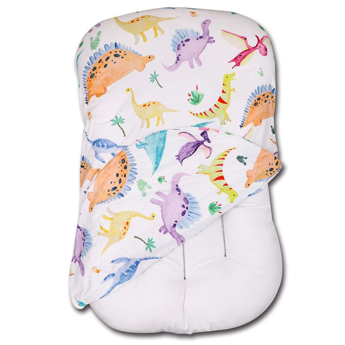 SWESEN Baby Lounger Cover, Dinosaur Infant Padded Loungers Cover, Removable Infant Lounger Slipcover for Baby Boys
