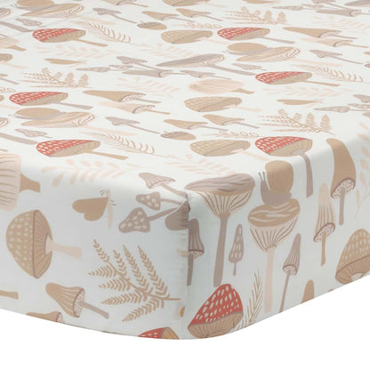 Lambs & Ivy Mushroom Meadow 3-Piece Organic Cotton Crib Bedding Set