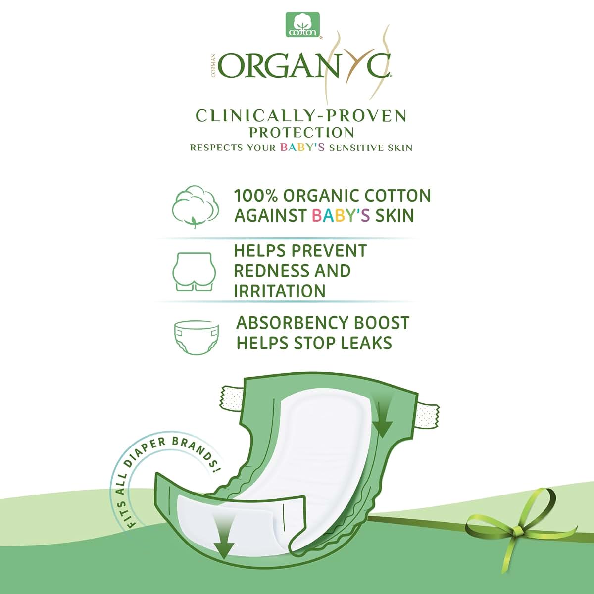 Organyc Organic Cotton Baby Diaper Liner (photo 2)