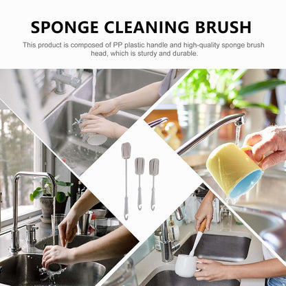 Hanabass 3-Piece Sponge Baby Bottle Brush Set With Long Handles (photo 4)