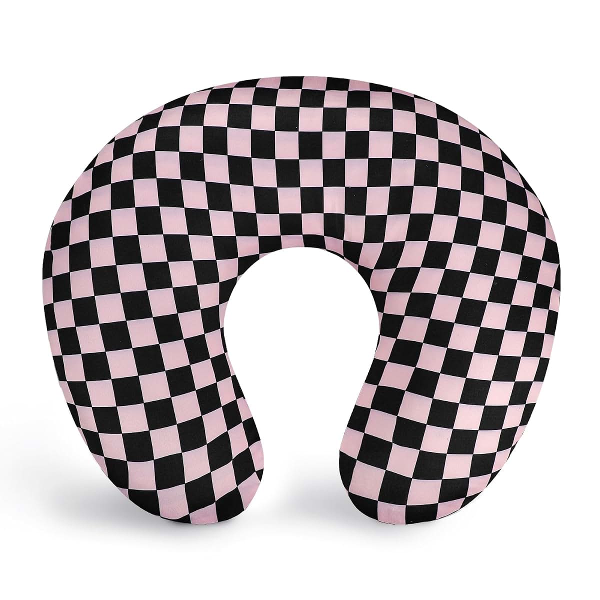 DILIMI Nursing Pillow Cover – Stretchy Removable Slipcover, Black Pink Checkered