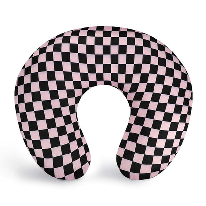 DILIMI Nursing Pillow Cover – Stretchy Removable Slipcover, Black Pink Checkered