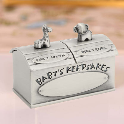 Kukyller Baby Keepsake Box Silver Tooth Box Baby First Tooth and Curl Keepsake Box Tooth Holder First Haircut Keepsake (photo 4)