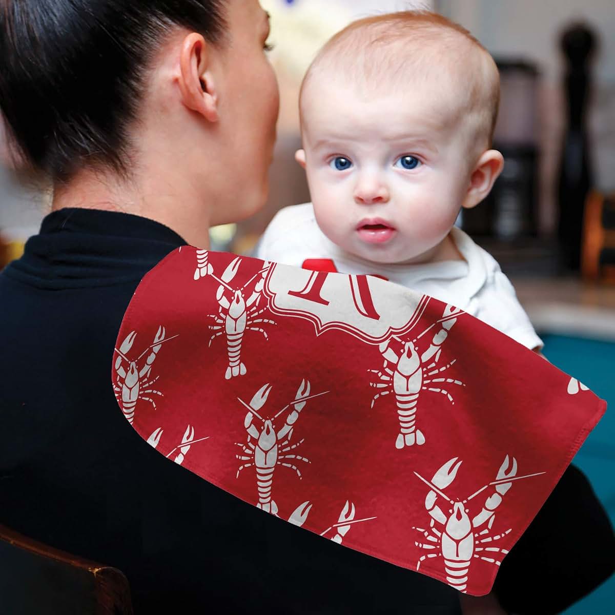Baby Milano Personalized Crawfish Burp Cloth - Fleece w/Name and Initial (photo 4)