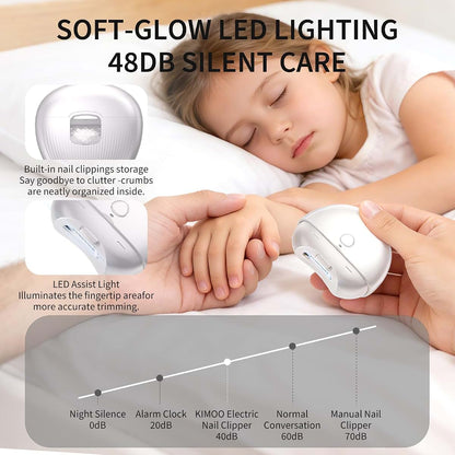 Electric Fingernail Trimmer for Baby and Seniors with Debris Storage
