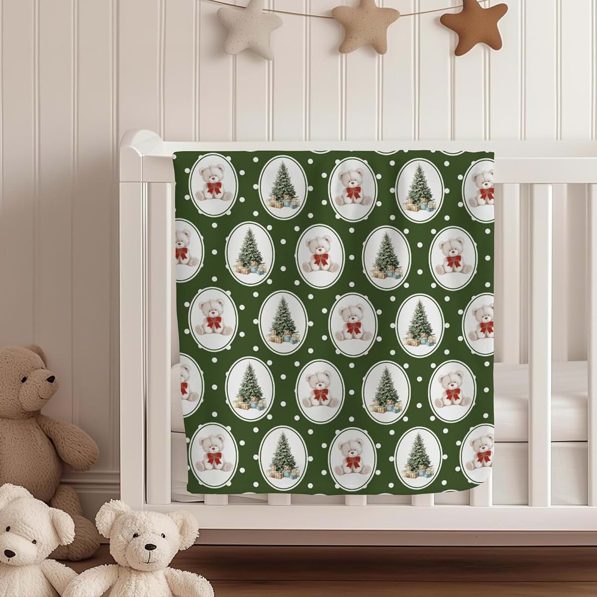 Cstdyfrv Baby Blanket in Tree Pattern, 40x50in Flannel Receiving Blanket (photo 4)