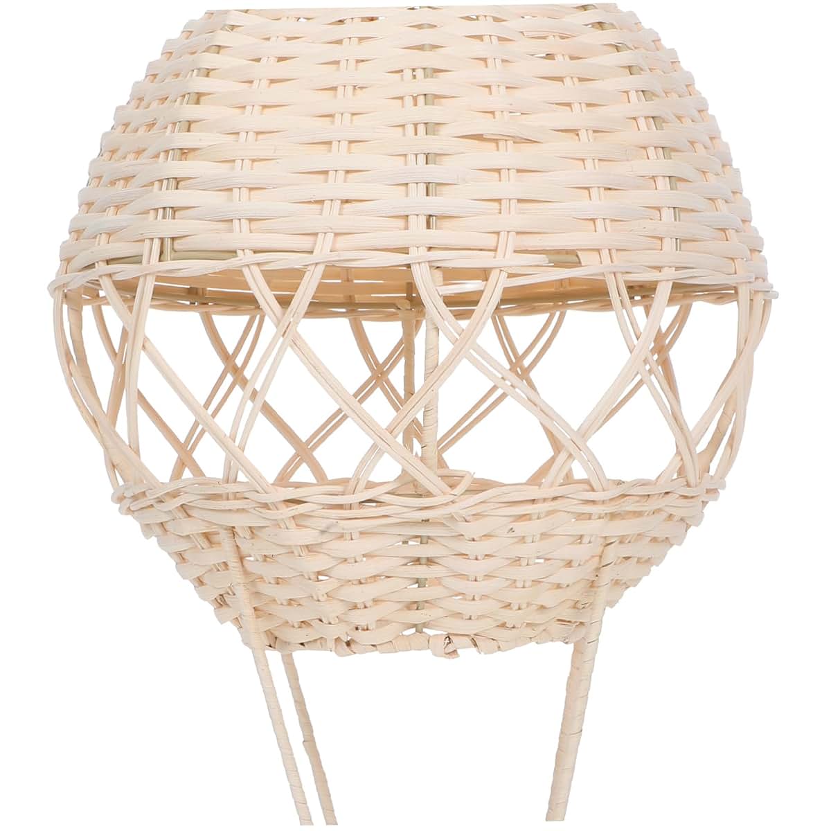 CIYODO Hanging Rattan Hot Air Balloon Lamp Shade, Handwoven Beige Wicker Wall Decor and Ceiling Cover