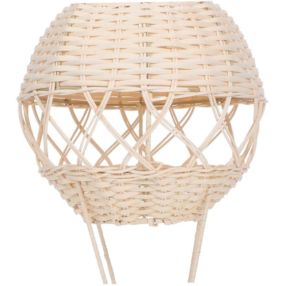 CIYODO Hanging Rattan Hot Air Balloon Lamp Shade, Handwoven Beige Wicker Wall Decor and Ceiling Cover