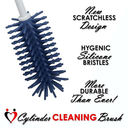 LeLuv Cleaning Brush 13", Grey Silicone Bottle Brush for Long Cylinders (photo 2)
