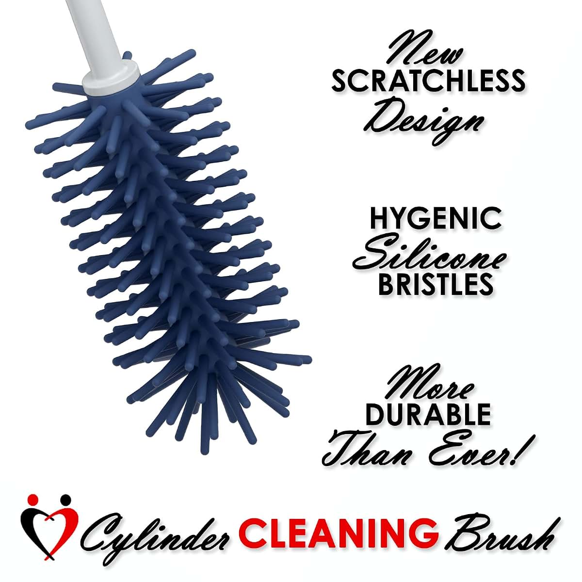 LeLuv 13" Silicone Bottle Brush in Light Blue for Cylinders (photo 2)