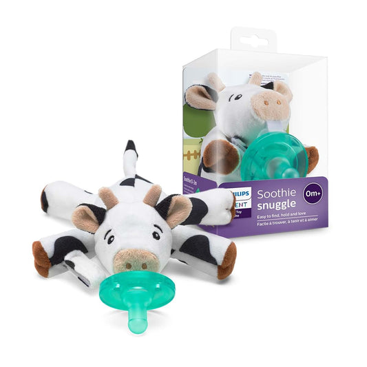 Philips Avent Soothie Snuggle Pacifier Holder With Cow Plush Toy