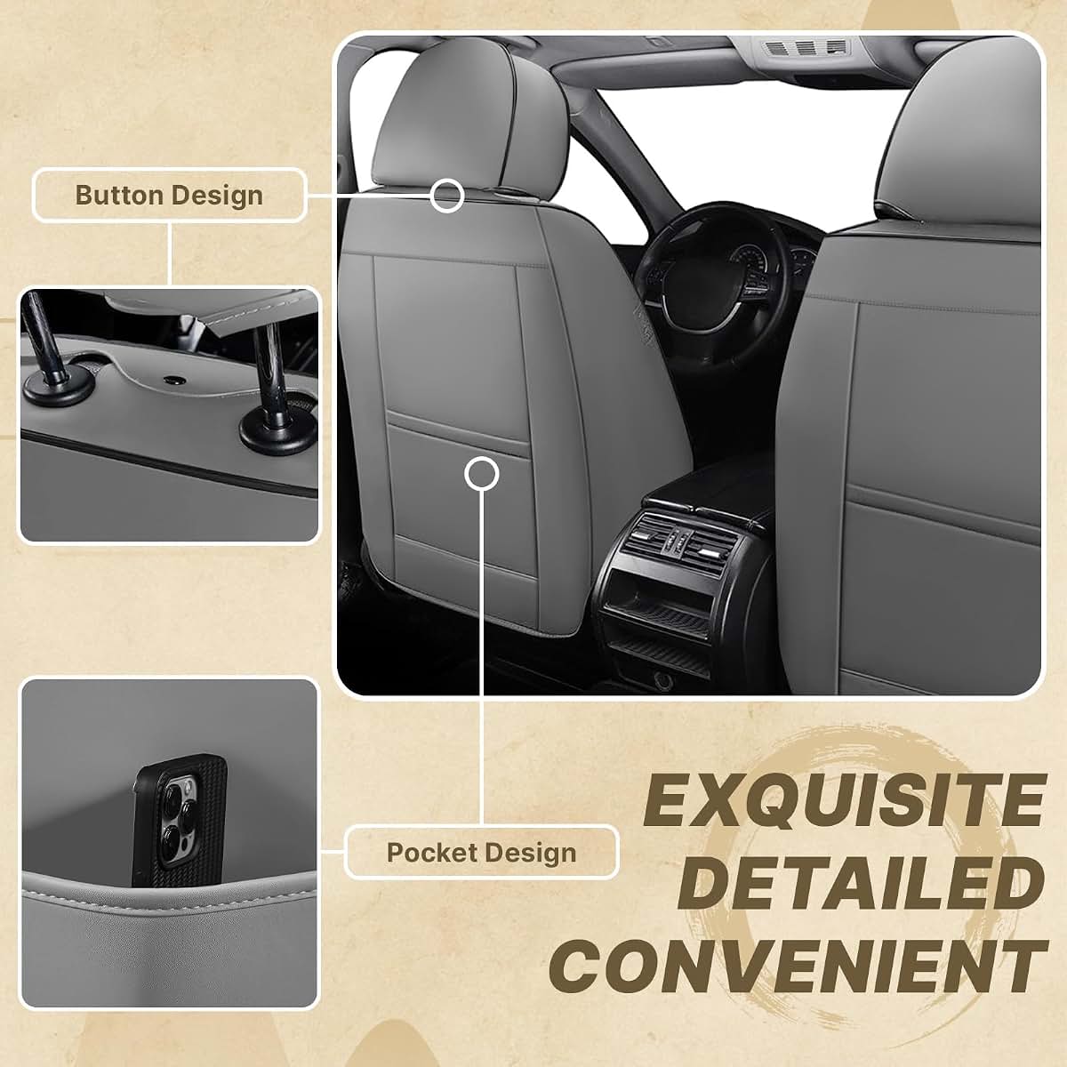 AutoSeat Protector Waterproof Nappa Leather Seat Covers for Mazda CX5