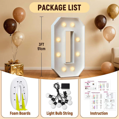 Marquee Number Light Up Sign Decor for Parties