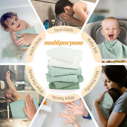 MIGIOL Muslin Burp Cloths 6-Pack