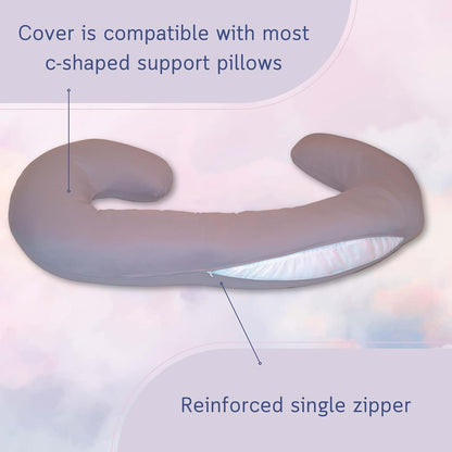 The Daisy Bee New Microfiber Zippered Replacement Maternity Body Pillow Cover (Grey) (photo 3)