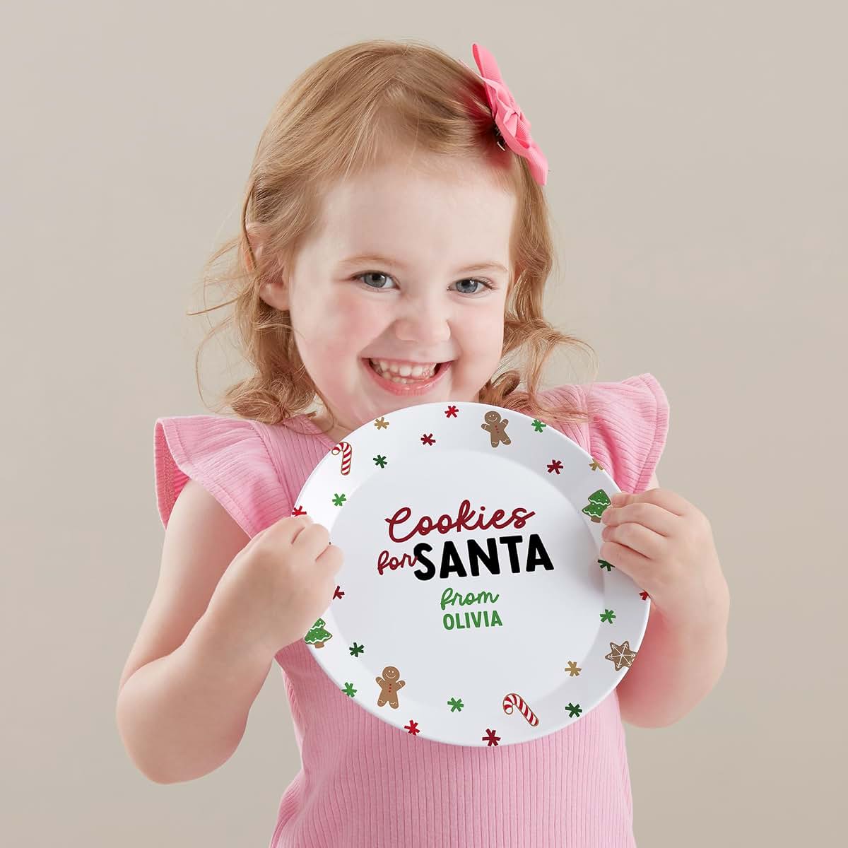 Personalization Universe Cookies for Santa Personalized Kids Plate (photo 3)