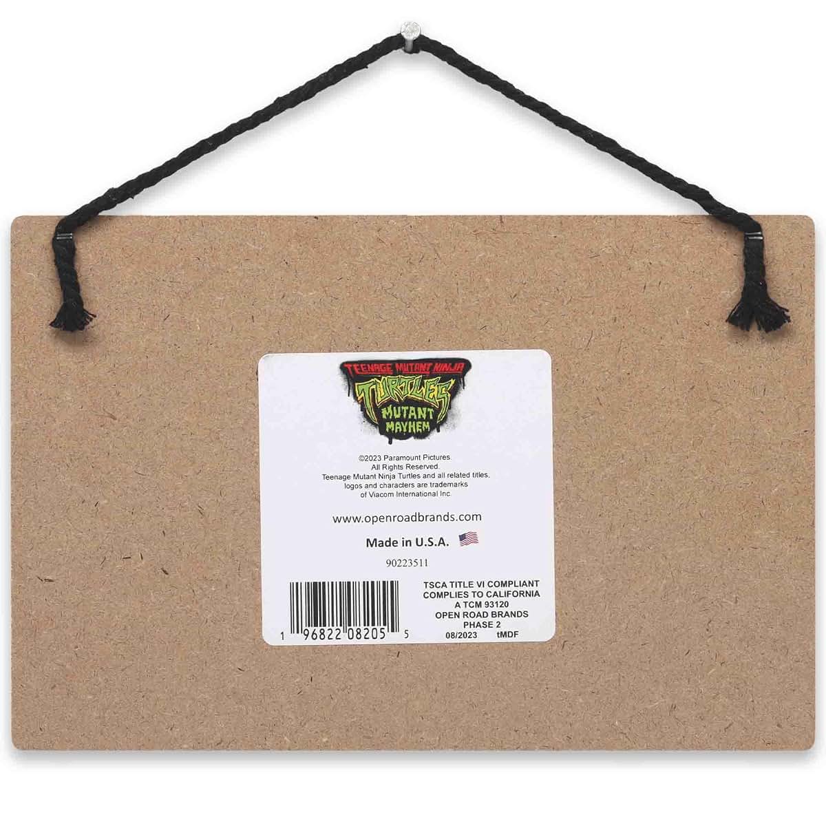 Teenage Mutant Ninja Turtles Turtle Power Hanging Wood Wall Decor With Rope