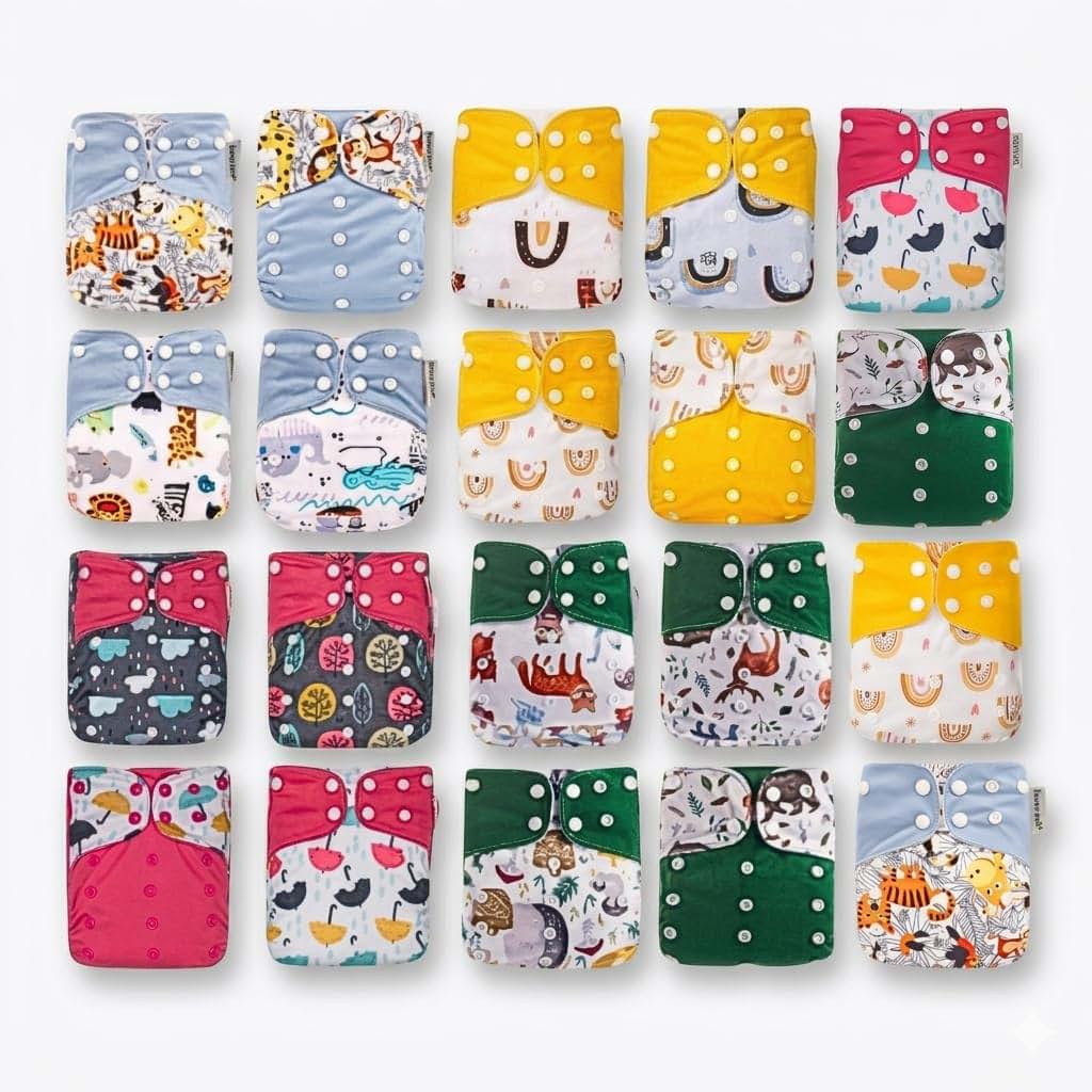 Kawaii Baby 20 One Size Printed Snap Pocket Cloth Diaper Shells
