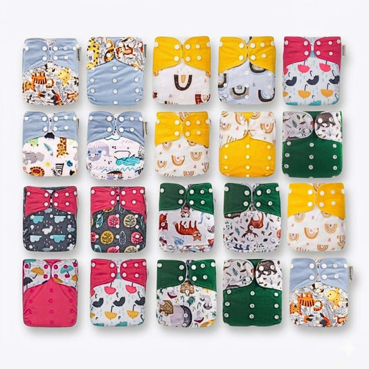 Kawaii Baby 20 One Size Printed Snap Pocket Cloth Diaper Shells