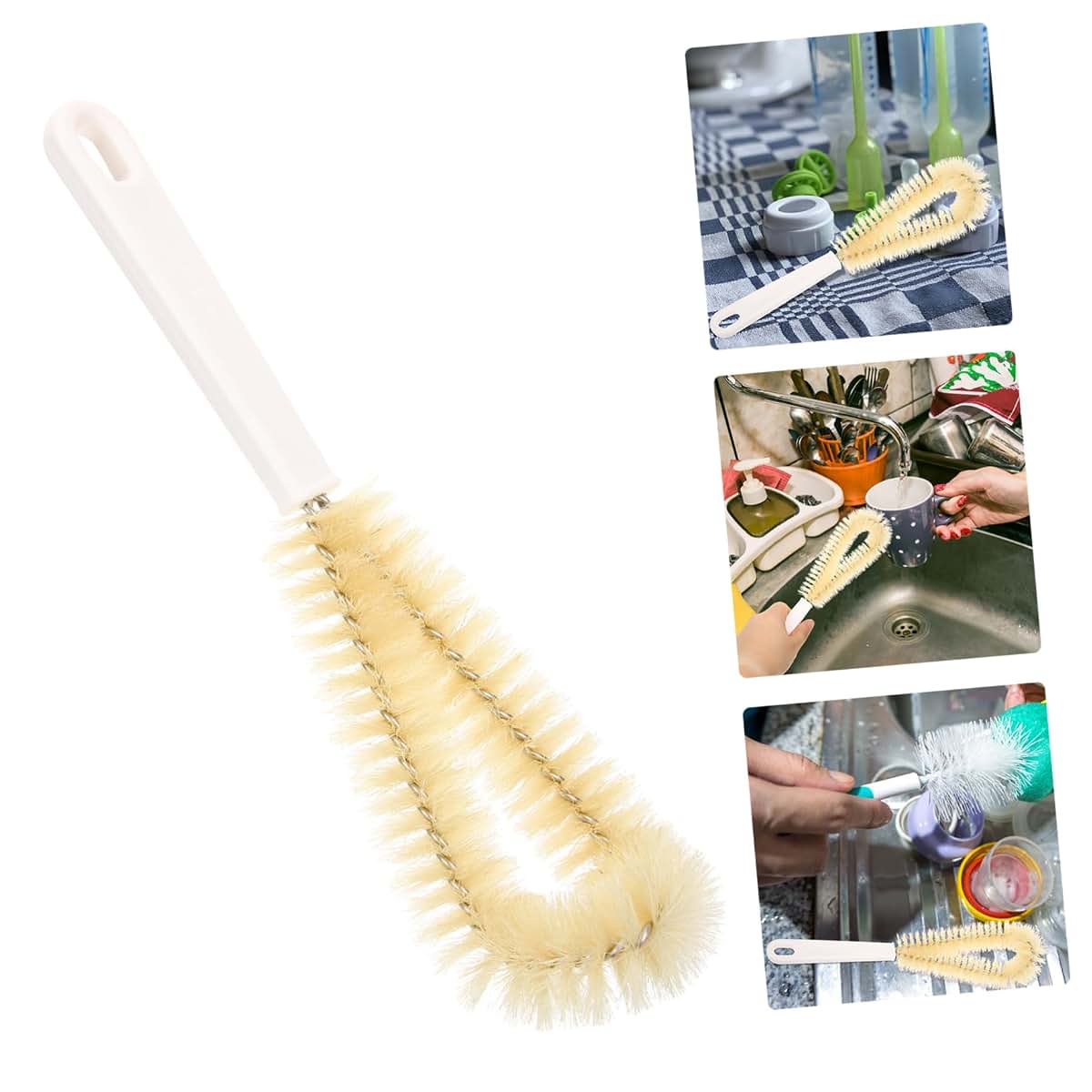 Kisangel Long Handle Cup Brush Cleaner with 90-Degree Bend