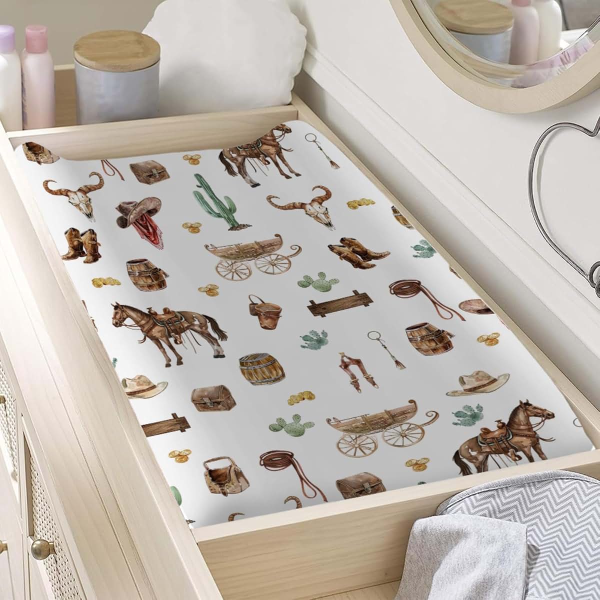 BabyOneStop Western Cowboy Changing Pad Covers