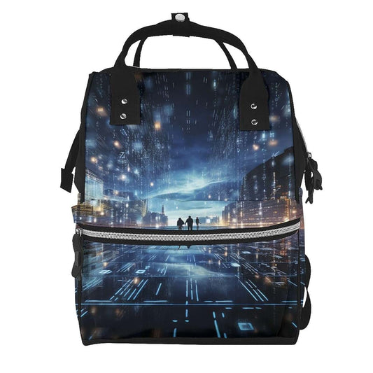 HJTRW Digital Technology Diaper Bag Backpack for Women Waterproof Mummy Backpack Large Nappy Bag Nursing Bag