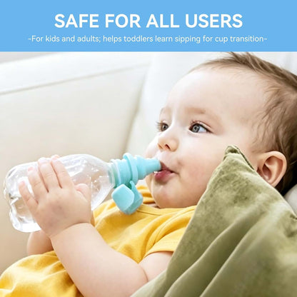 Gsycle Universal Sippy Cup Adapter for Water Bottles, 4Pcs No Spill Silicone Bottle Spout Leak Proof Drinking Top for (photo 3)