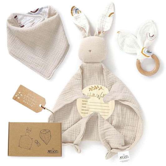 LUCOI Organic Cotton Baby Gift Set - Newborn Essentials Box