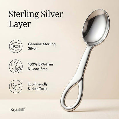 Krysaliis Sophie Feeding Spoon Sterling Silver Layer Utensils for Food (photo 4)