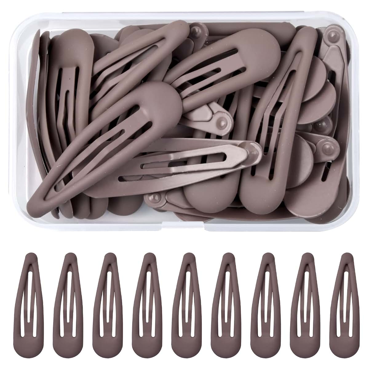 Vesaneae 30 Pcs Metal Snap Hair Clips In Chocolate