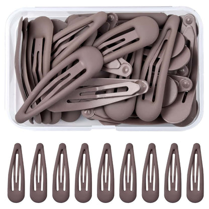 Vesaneae 30 Pcs Metal Snap Hair Clips In Chocolate
