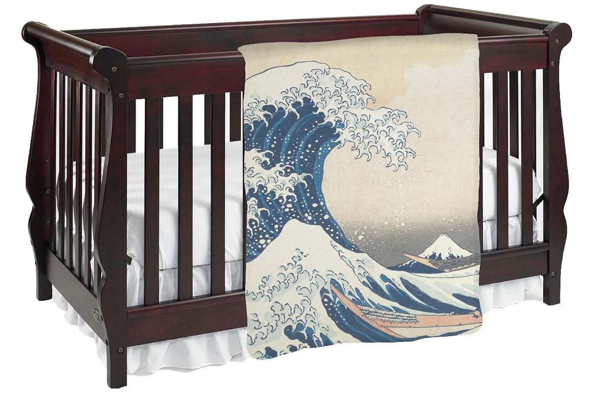 Baby Milano Great Wave Off Kanagawa Baby Blanket (Double Sided)