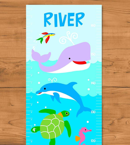 Olive Kids Kids Personalized Ocean Canvas Growth Chart
