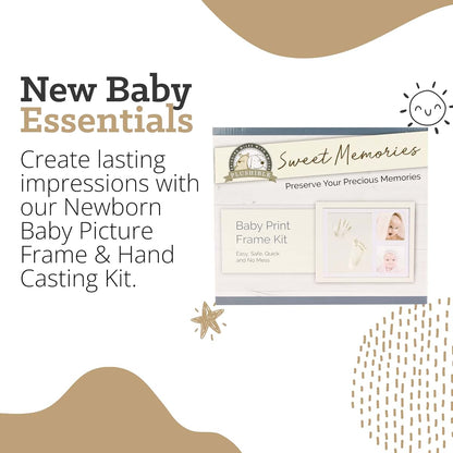 PLUSHIBLE Baby Hand And Footprint Kit, White Frame, Keepsake (photo 2)