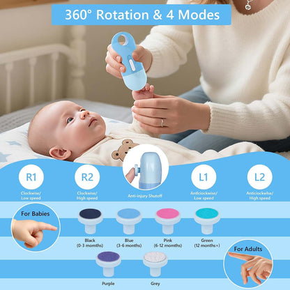 Electric 4-in-1 Baby Nail Care Kit for Newborn and Toddlers