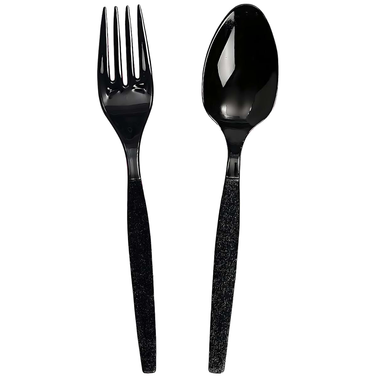 Fun Express Black Fork and Spoon Plastic Cutlery Set