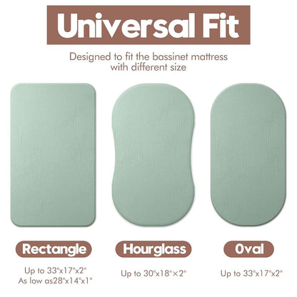 Muslin Bassinet Sheets for Baby - Soft Cotton 2 Pack Fitted Crib Sheets
